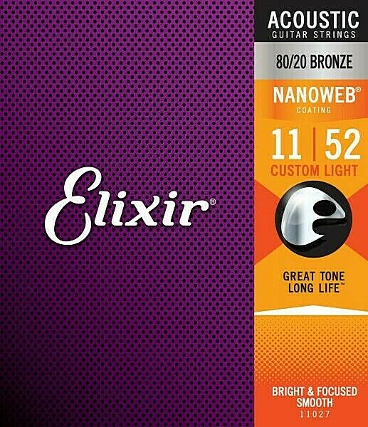 Elixir 11027 Nanoweb Custom Light 011-052 Satz für Westerngitarre