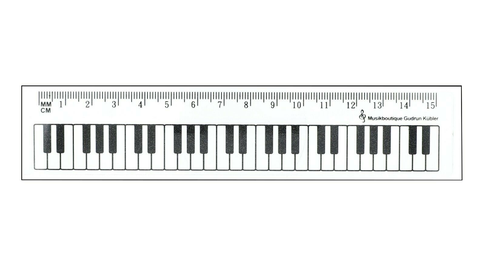 Lineal "Keyboard" 15 cm transparent