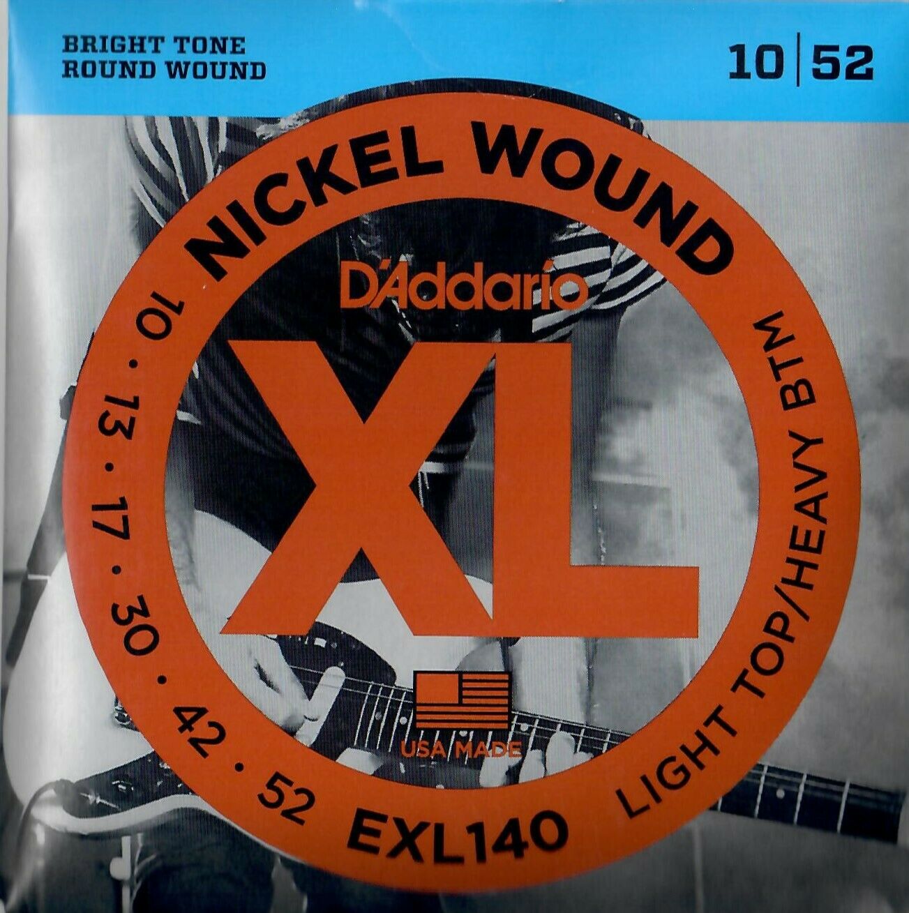 D'addario EXL140 Nickel wound light Top/ Heavy Bottom - Satz Saiten für E-Gitarre